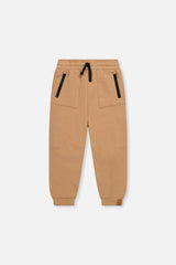 Fleece Sweatpants with Pockets Brown Tannin