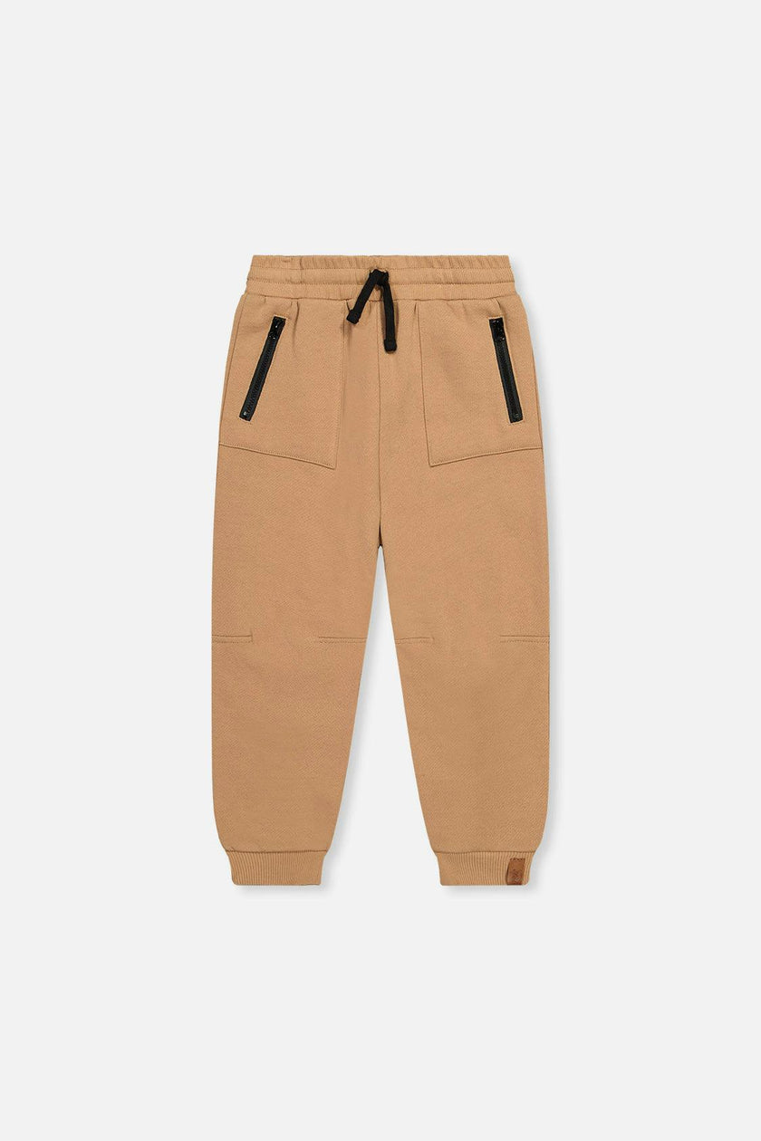 Fleece Sweatpants with Pockets Brown Tannin