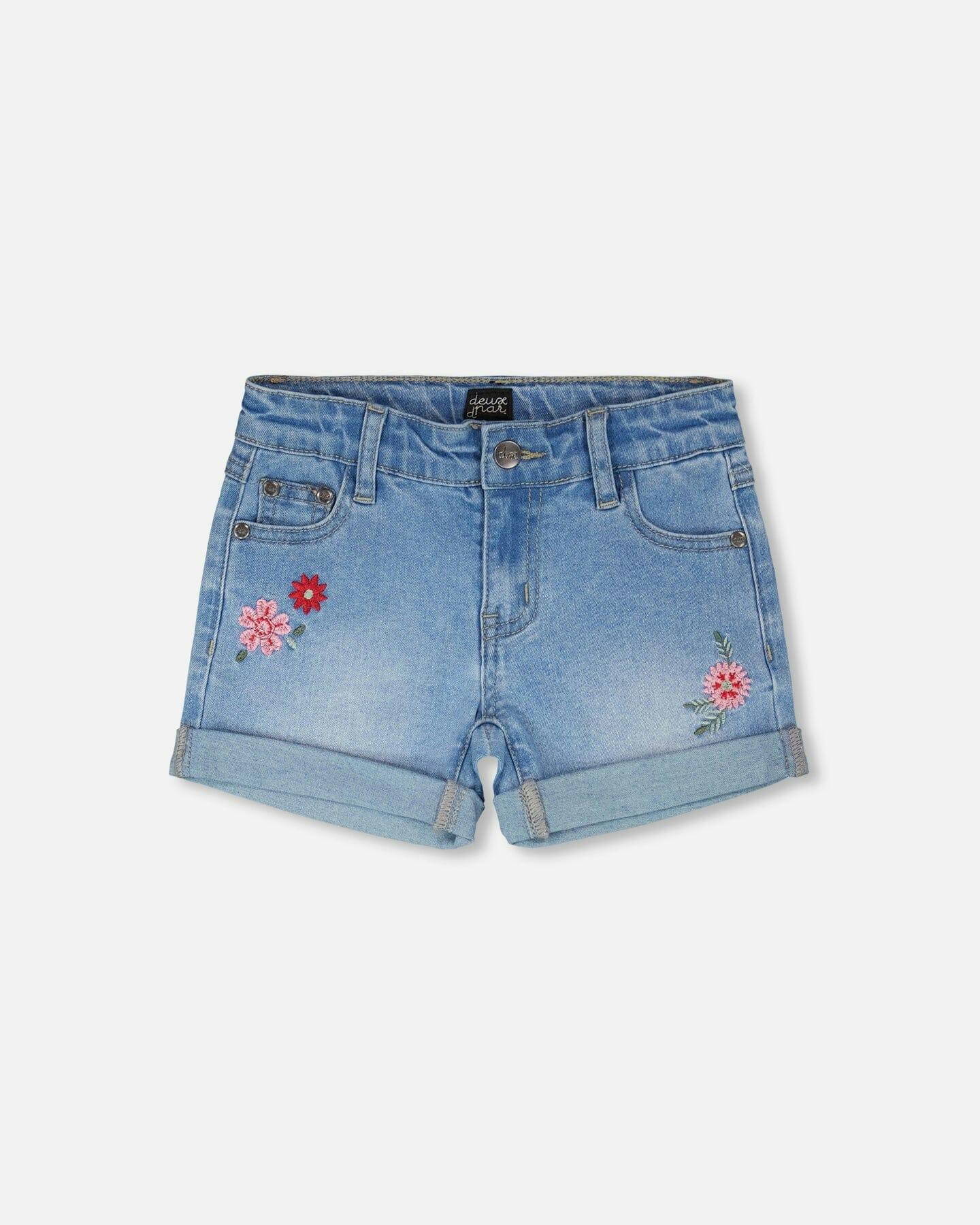 Denim Shorts With Embroidery