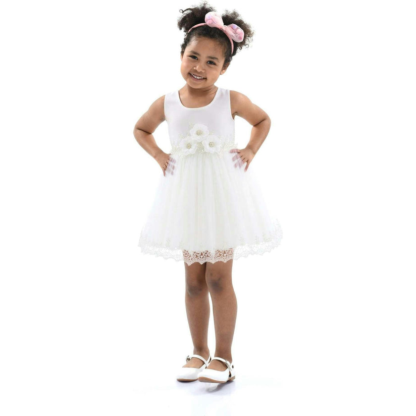 Embroidered Blooming Bow Dress