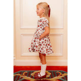 Mini Aveline Dress in Red & Green Rustic Floral
