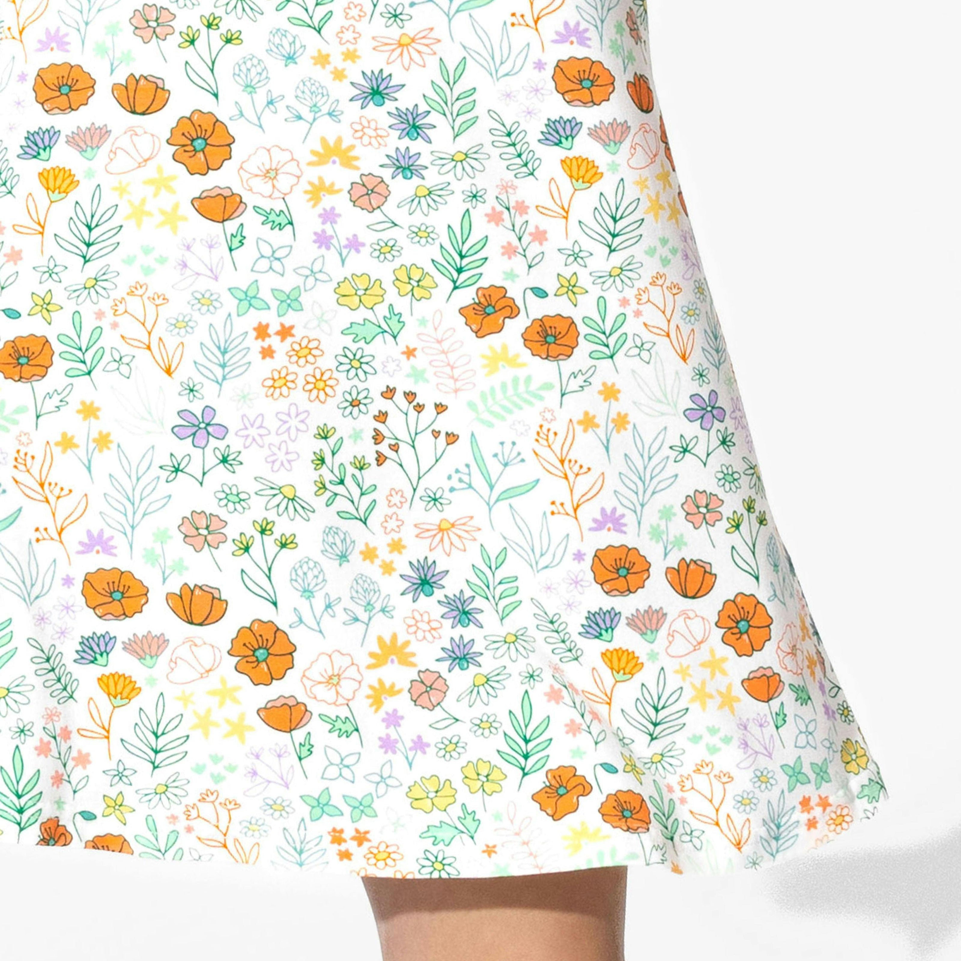Summer Floral Bamboo Girls' Short Sleeve Dress
