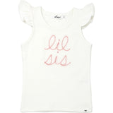 "lil sis" Embroidered Cotton Baby Rib Full Sleeve Tank