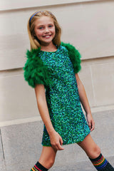 Jade Feather Party Dress