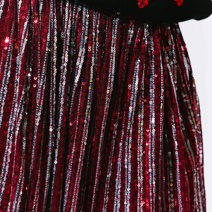 Candy Cane Sequin Striped Skirt
