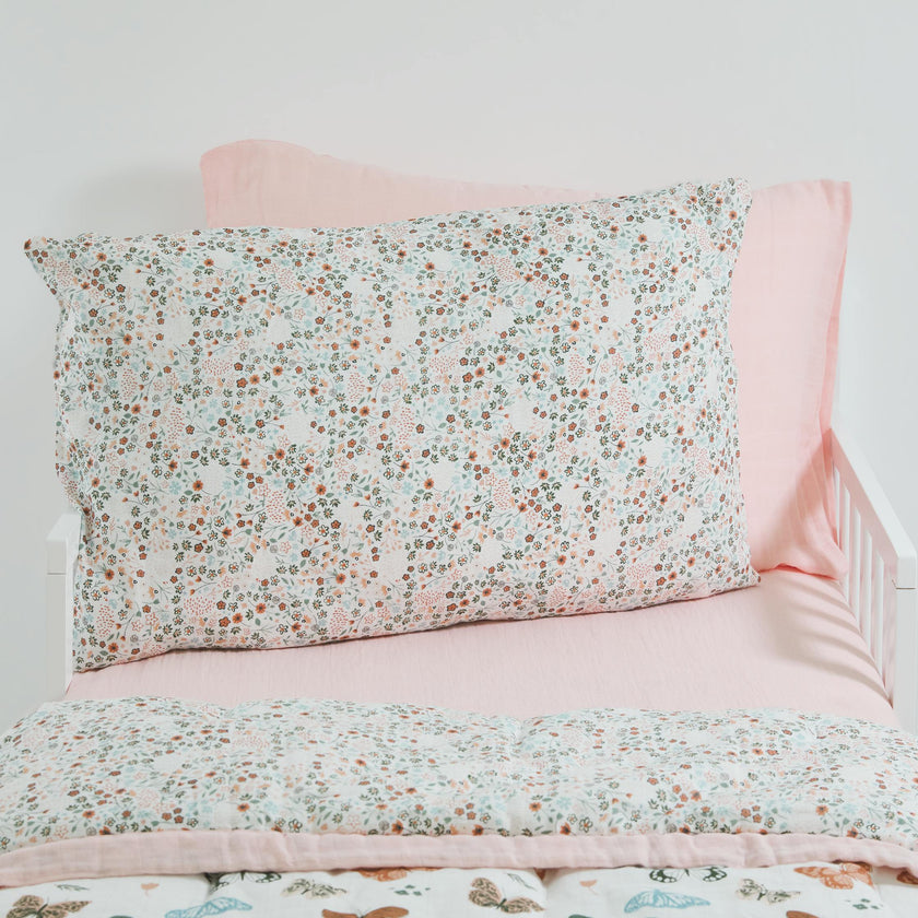 Cotton Muslin Pillowcase 2 Pack - Petal Press 2