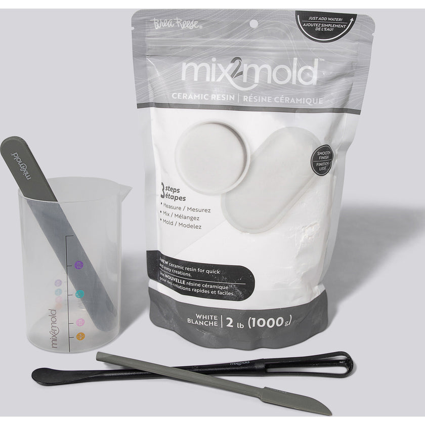 Brea Reese: Mix2Mold Ceramic Resin - White Powder 2lb Bag - 1000g