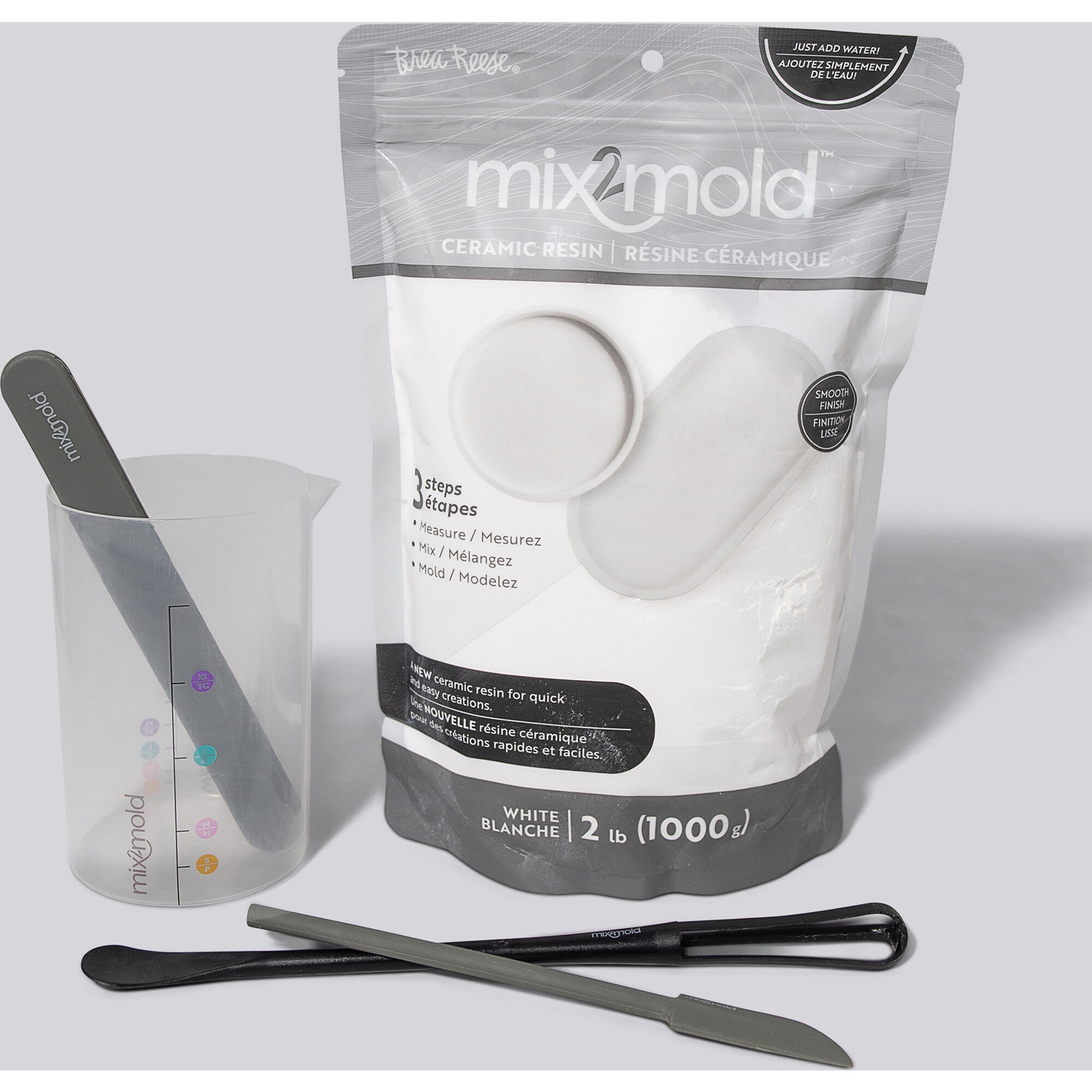 Brea Reese: Mix2Mold Ceramic Resin - White Powder 2lb Bag - 1000g