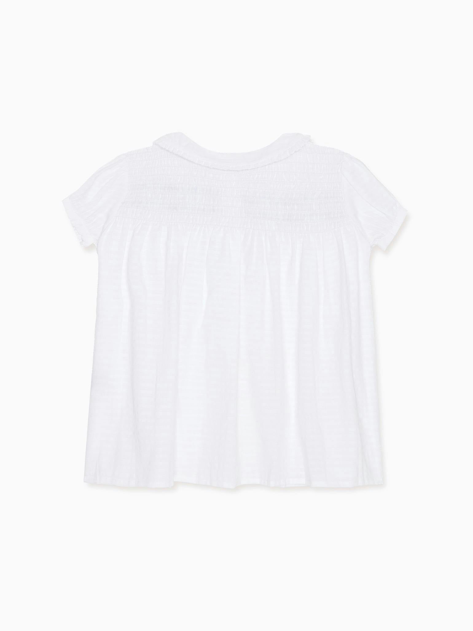 White Gingham Juana Girl Shirt