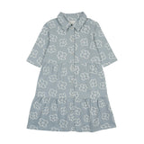 Tiered Flower 3/4 Sleeve Dress