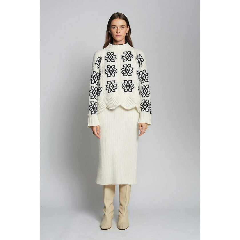 SIENNA SWEATER | IVORY + BLACK