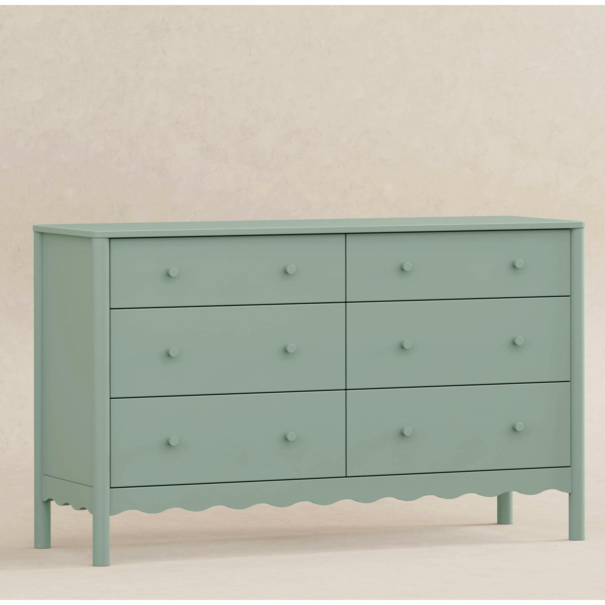 Swell 6-Drawer Assembled Dresser in Light Sage