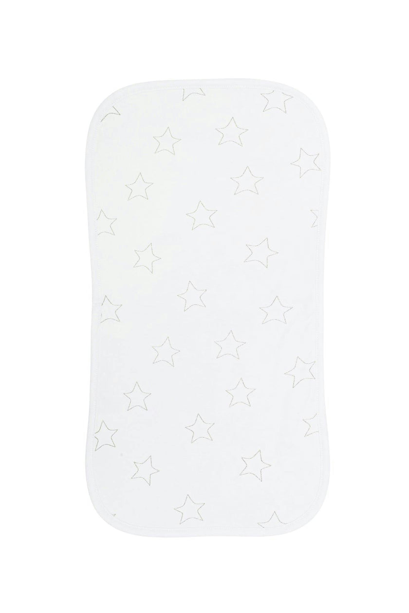 Grey Stars Print Burp Cloth