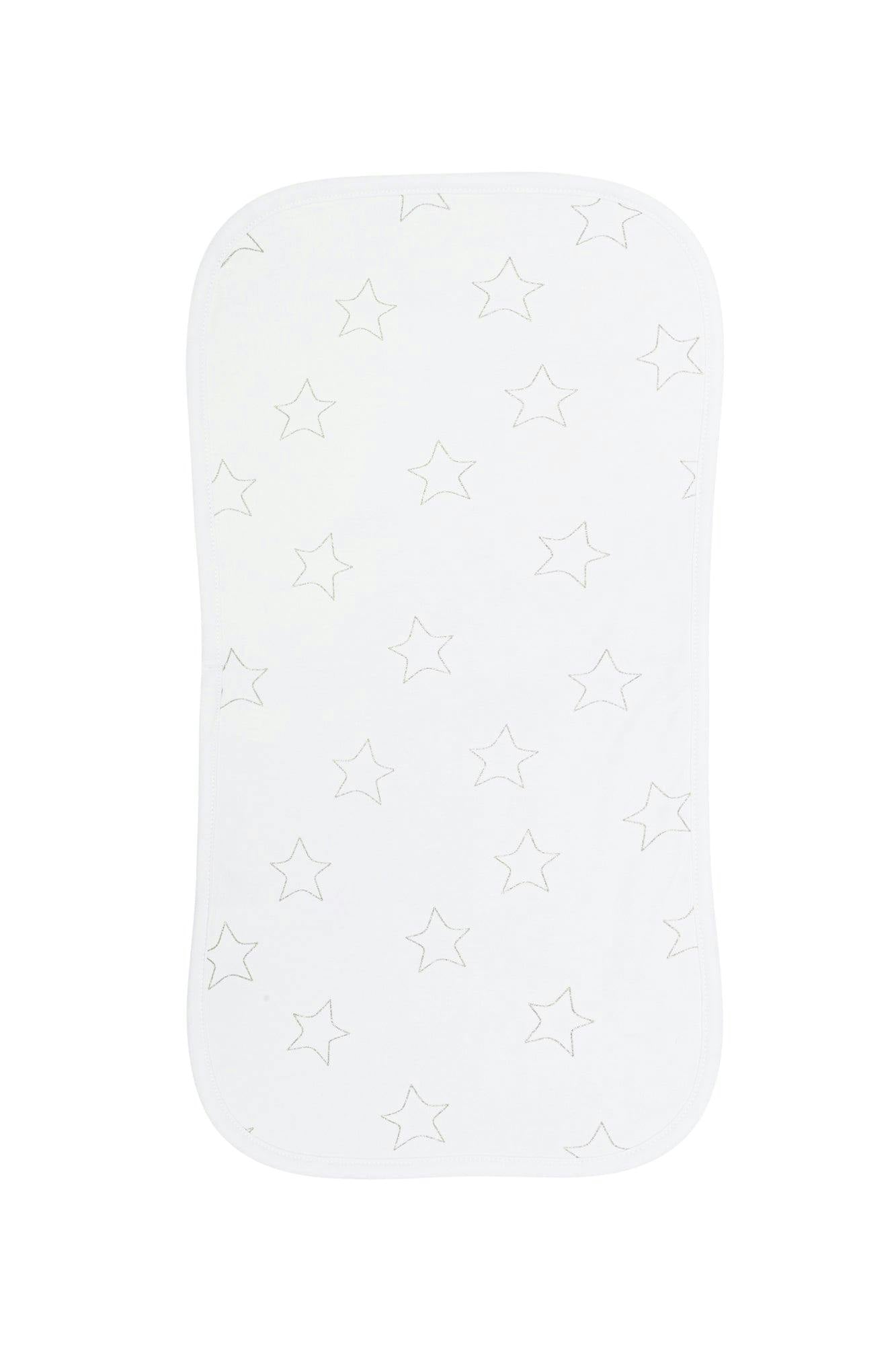 Grey Stars Print Burp Cloth