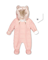 Baby One Piece Snowsuit For Car Seats Pale Dusty Pink