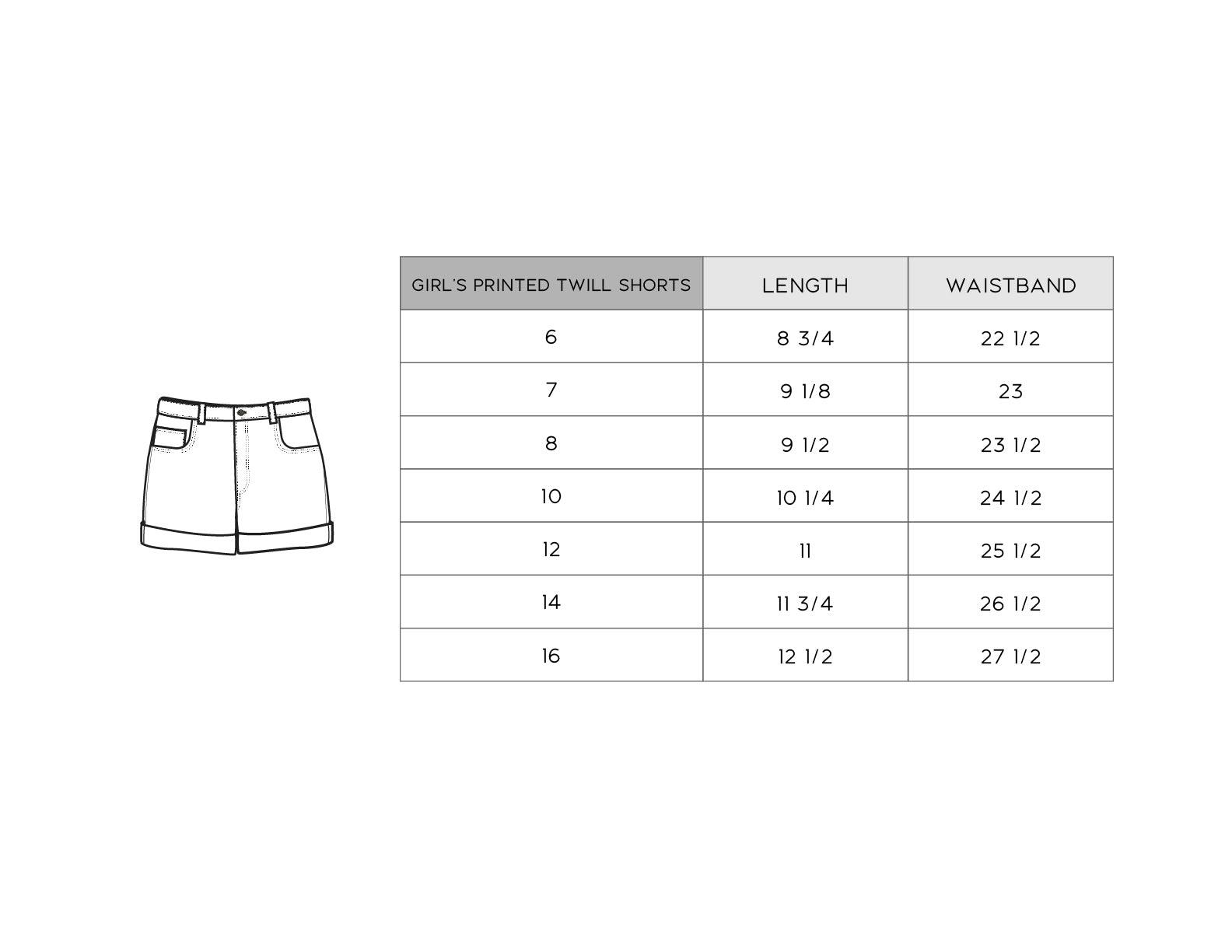 Girl's Printed Twill Shorts Ebba Viney Floral