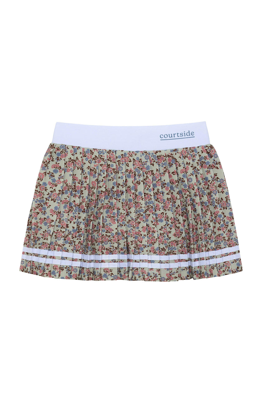 fall floral pleated skort