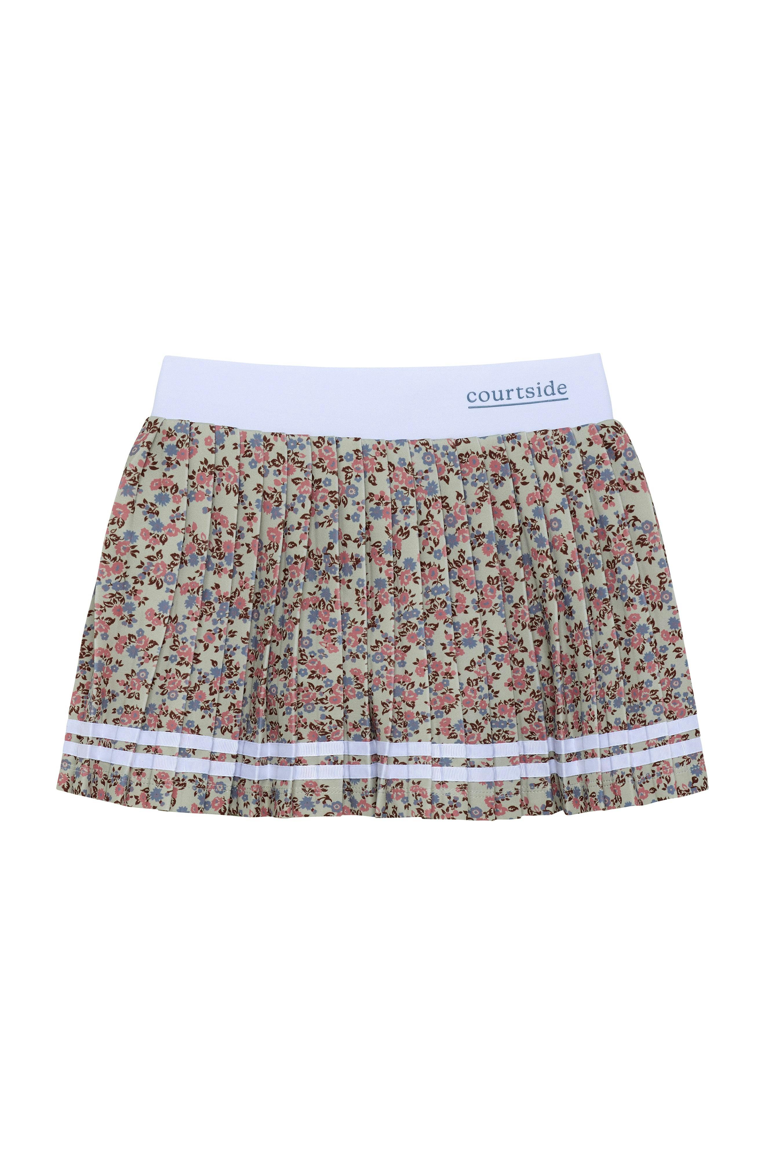 fall floral pleated skort