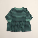 Kelsey Dress in Green Blue Stripe