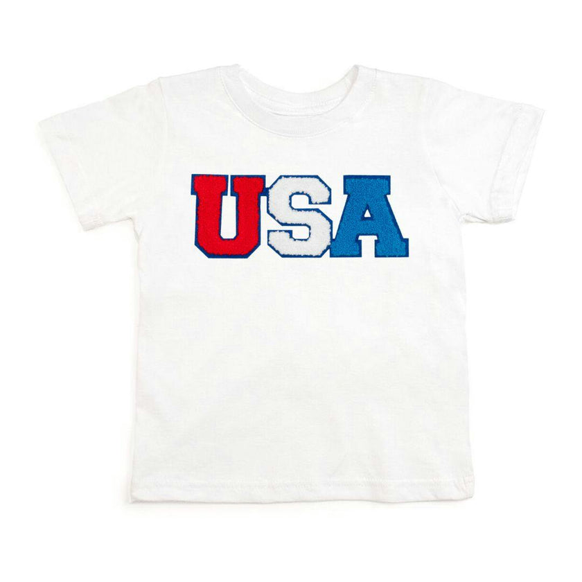 USA Multi Patch Short Sleeve T-Shirt - White