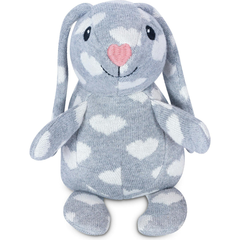 Knit Patterned Bunny Plush - Valentine