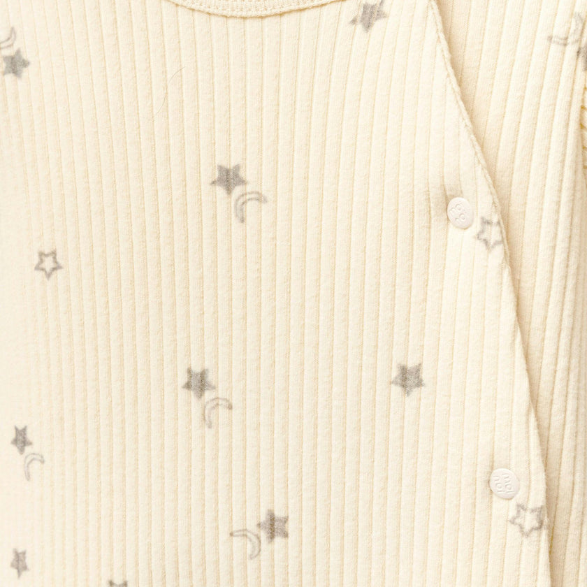 Cream Star Print Babygrow & Hat