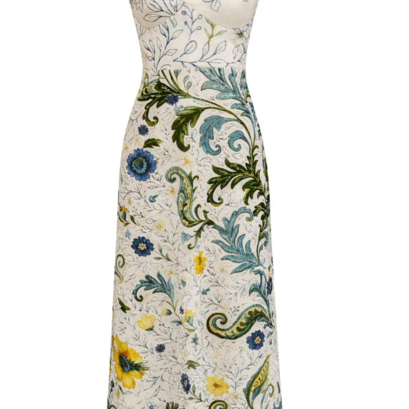 Lauren Multi Floral Daisy Midi Dress