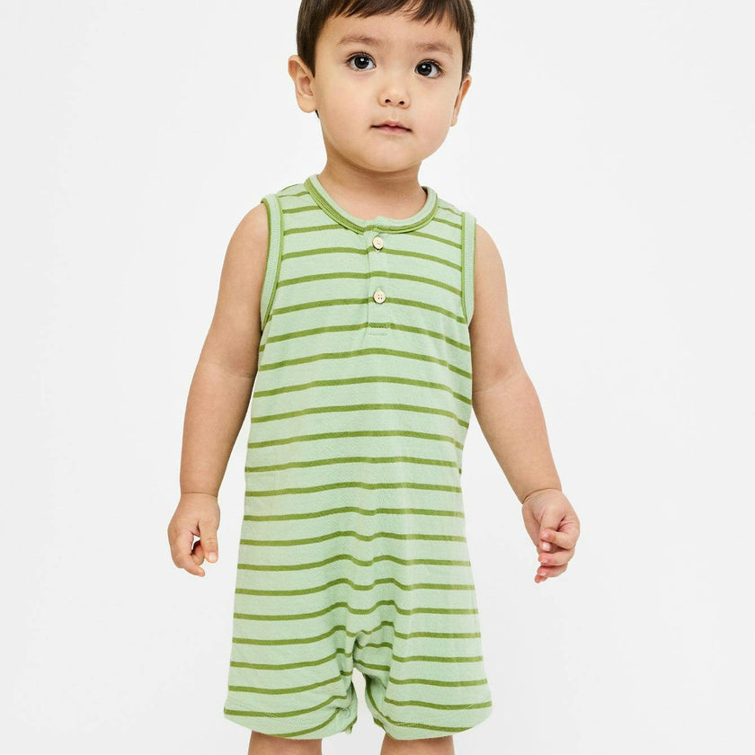 Lachlan Romper, Palm Stripe