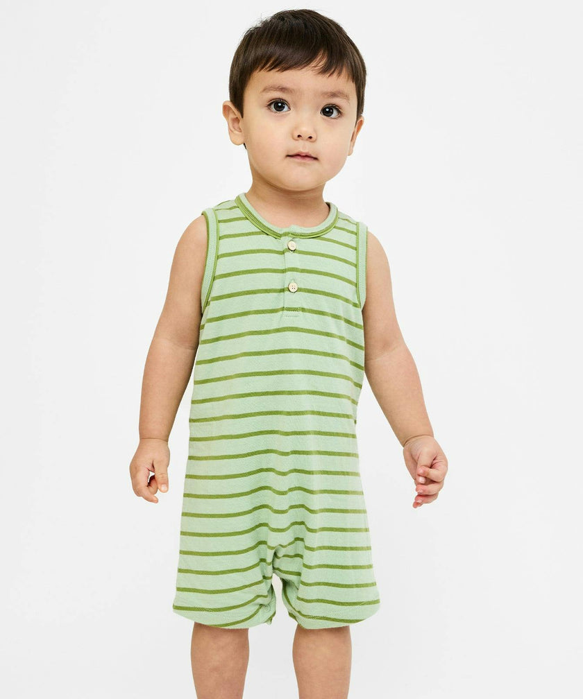 Lachlan Romper, Palm Stripe