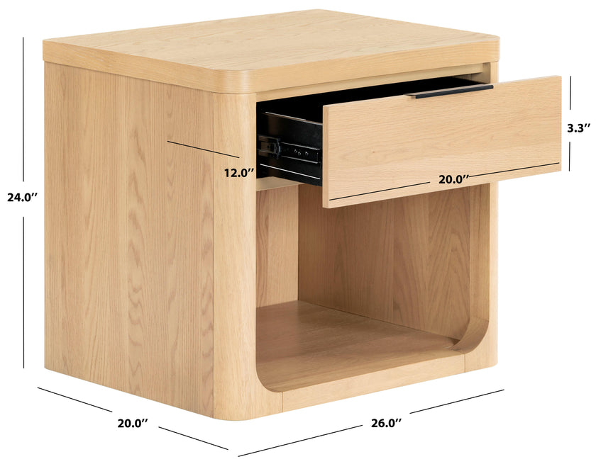 Raylie 1 Drawer Wood Nightstand