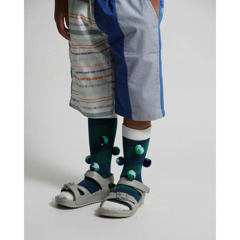 POM POM COLOR BLOCK SOCKS