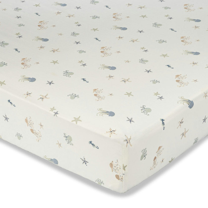 Cove Sea Life Cotton Fitted Crib Sheet