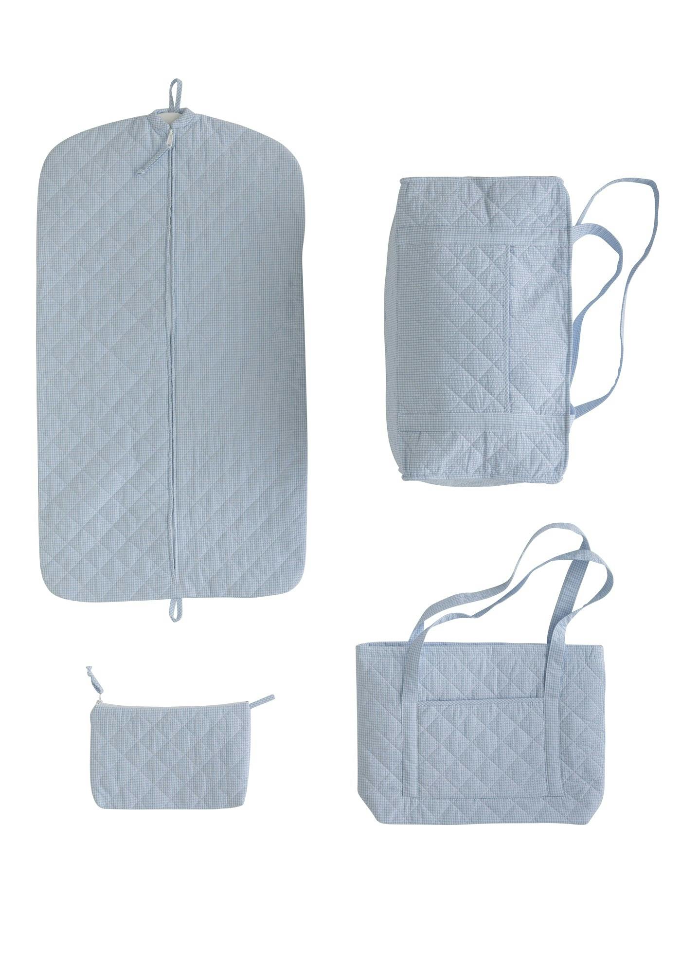 Quilted Luggage - Light Blue