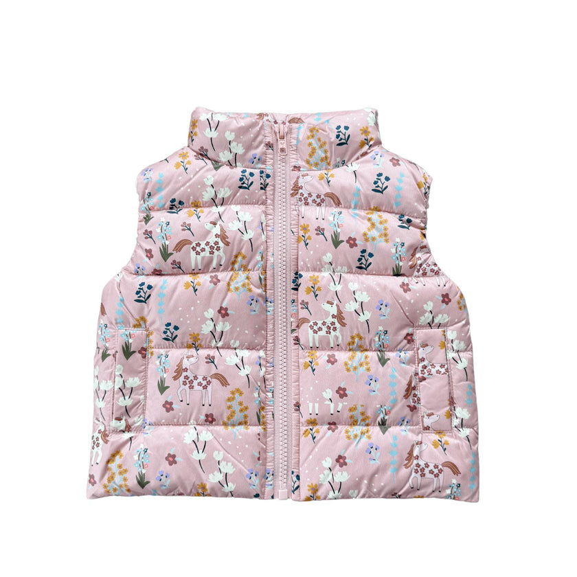 Puffer Vest Winter Floral