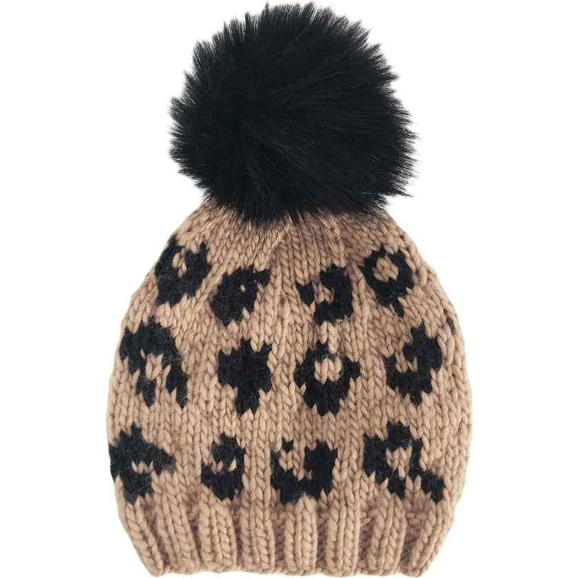 Cheetah Hat - Latte/Black
