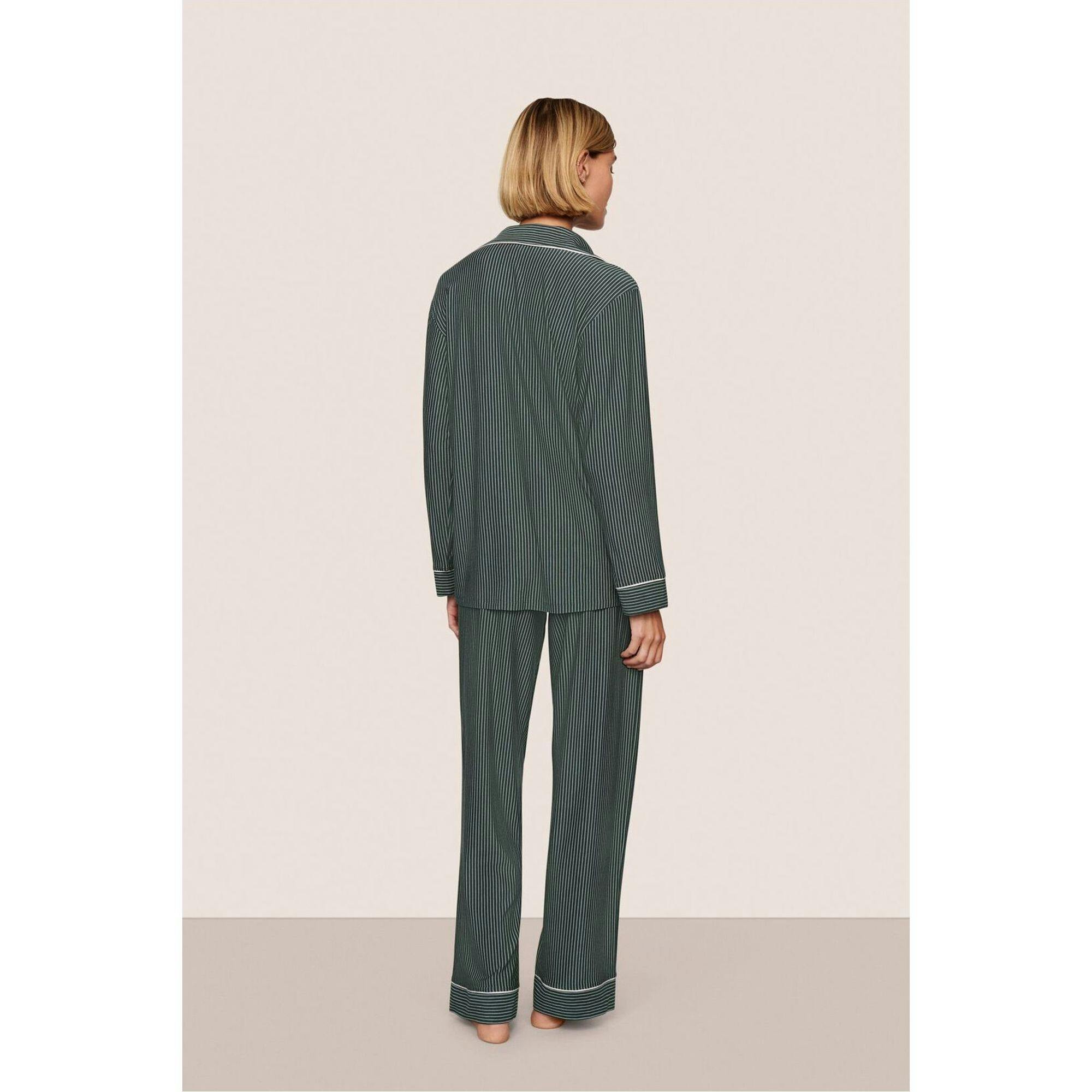 Gisele Printed TENCEL Modal Long PJ Set, Green