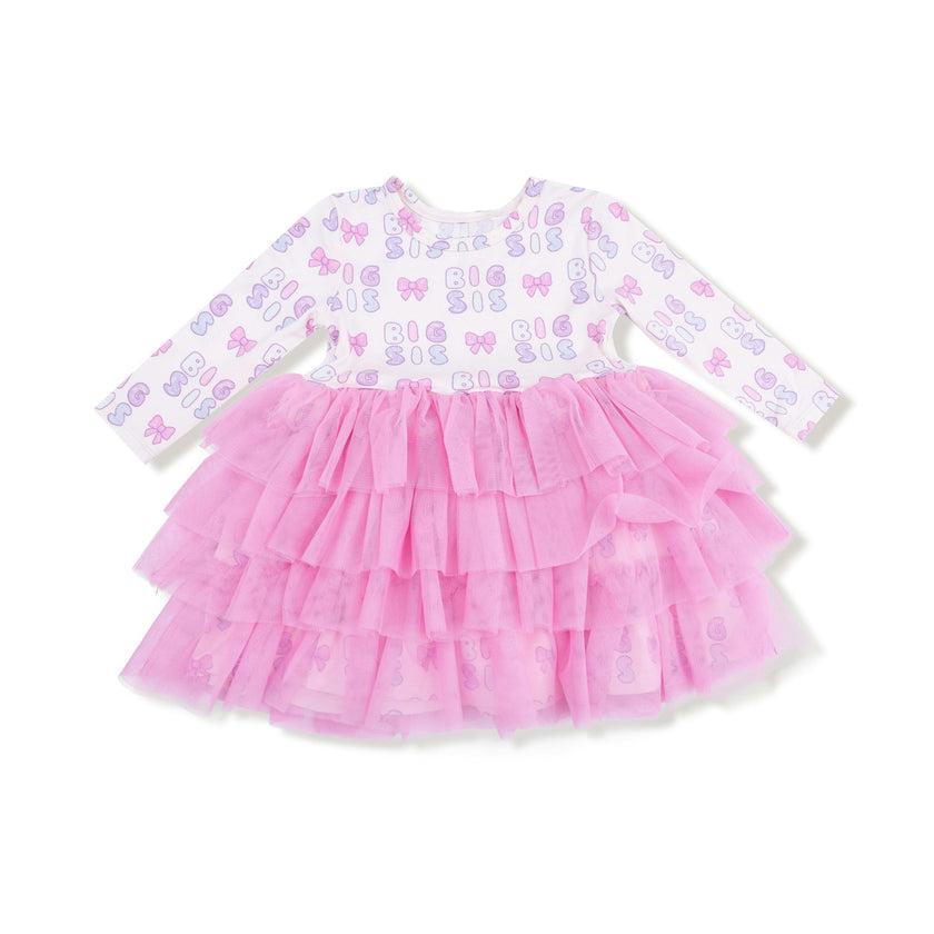 Big Sis - Long Sleeve Layered Tulle Dress