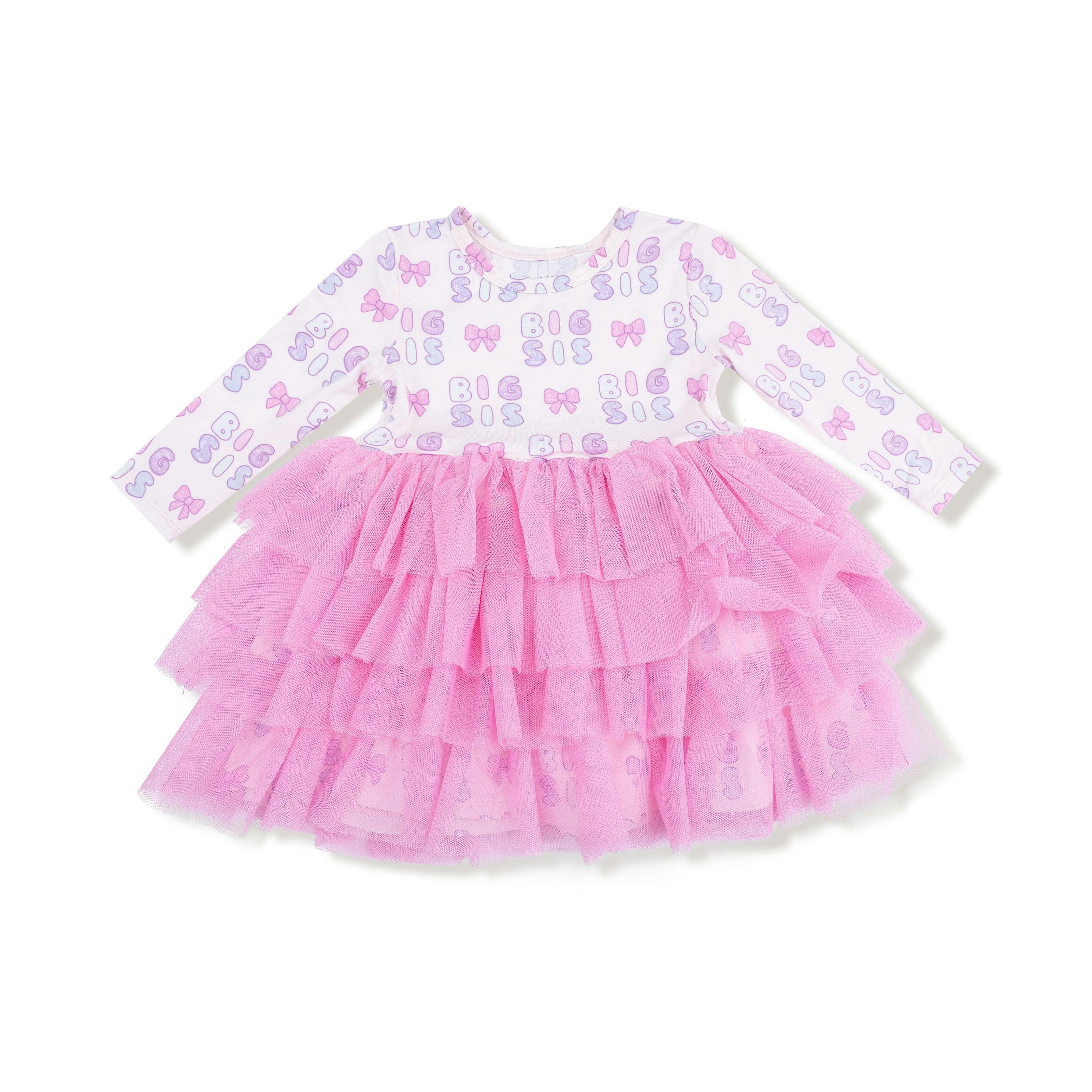 Big Sis - Long Sleeve Layered Tulle Dress