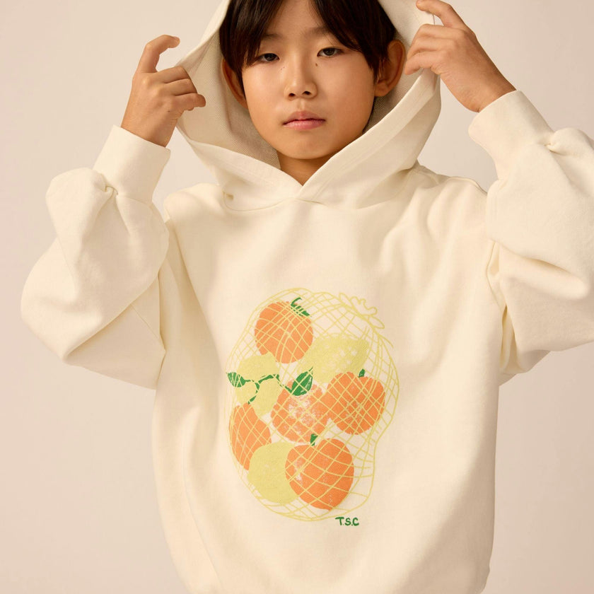 Organic Weekend Hoodie in White Mixed Fruit