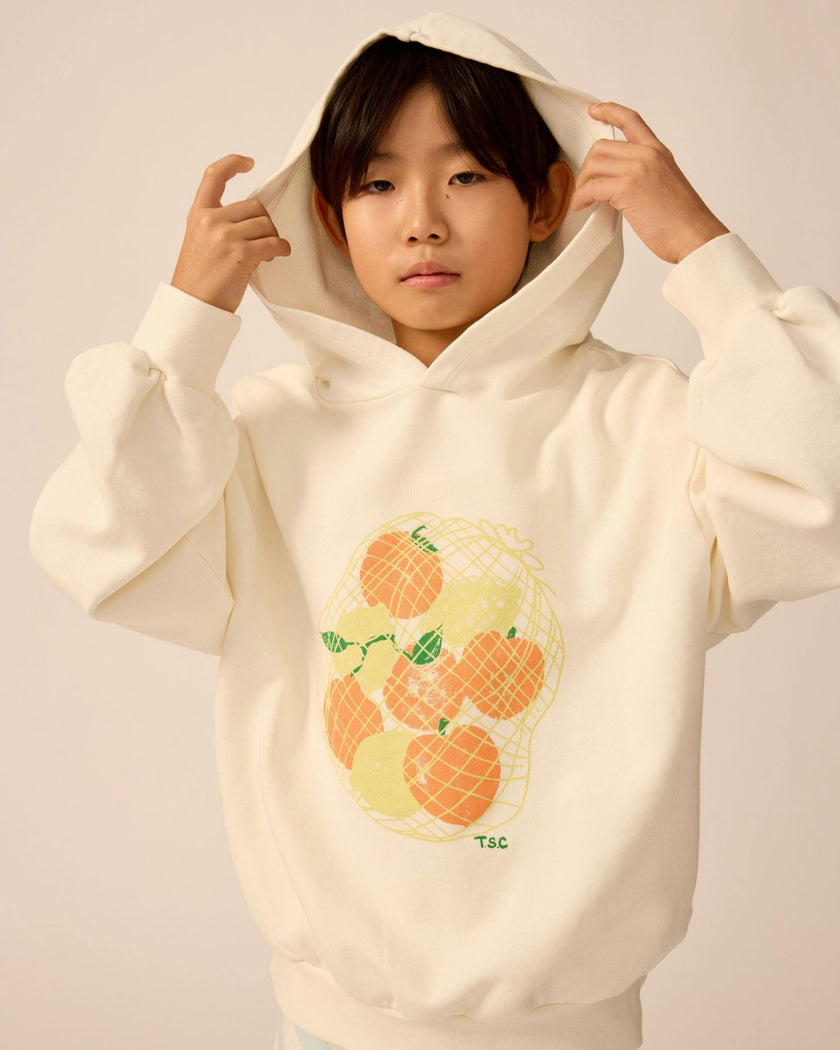 Organic Weekend Hoodie in White Mixed Fruit