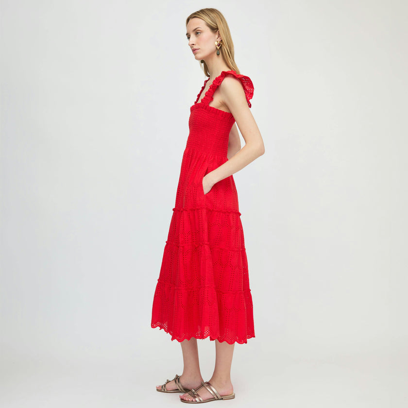 The Ellie Nap Dress - Cherry Trellis Broderie