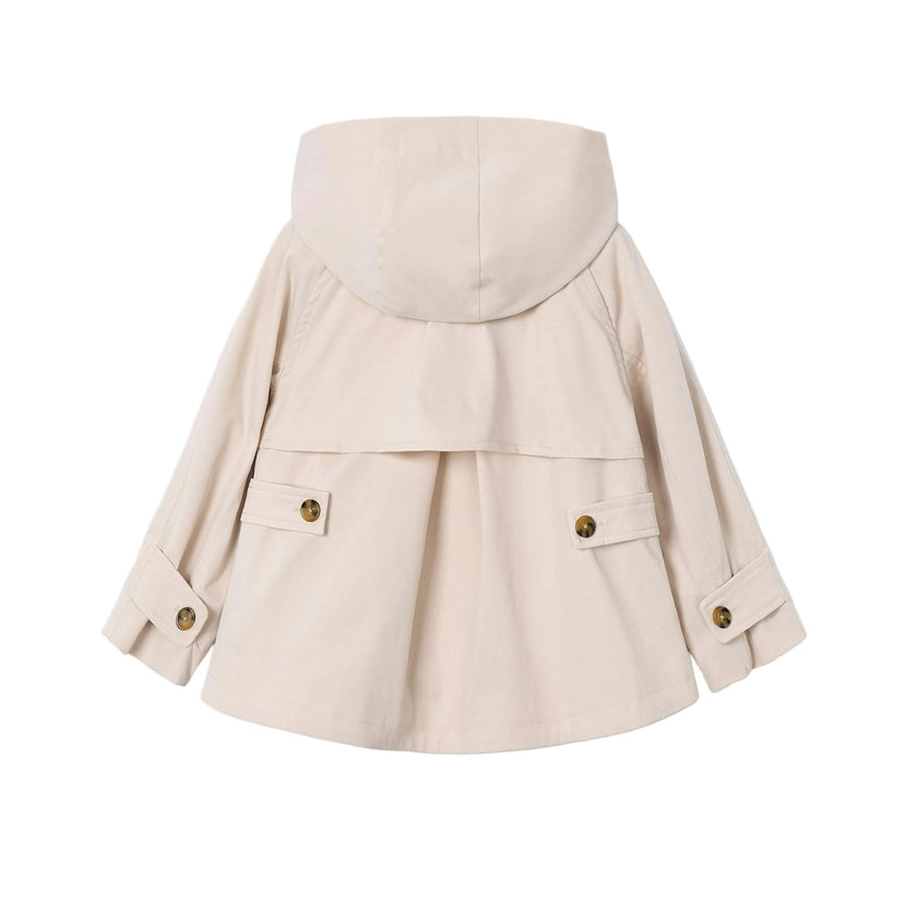 Light Beige Hooded Windbreaker
