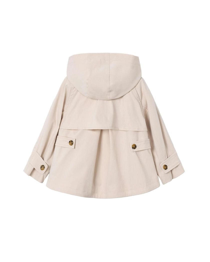 Light Beige Hooded Windbreaker