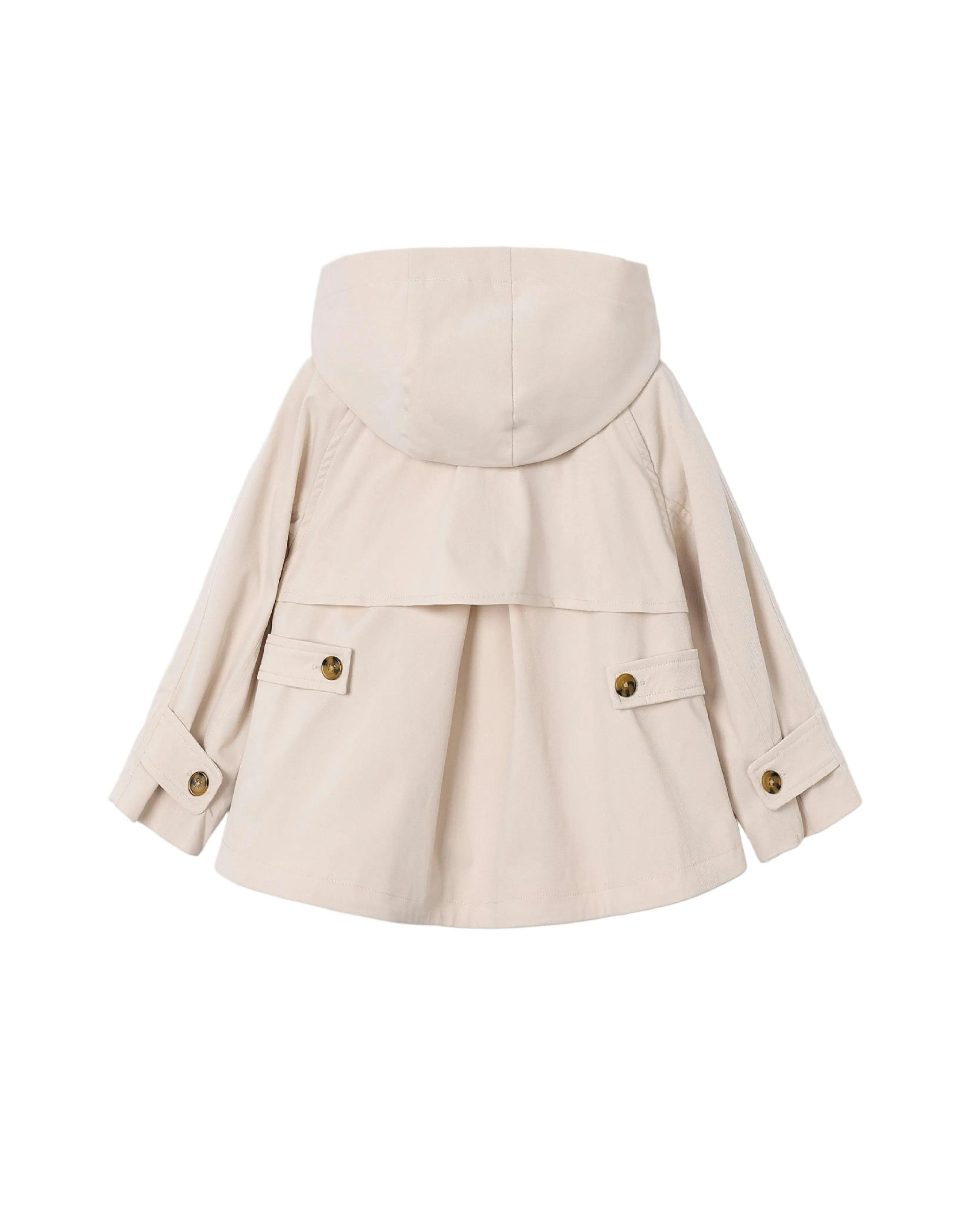 Light Beige Hooded Windbreaker