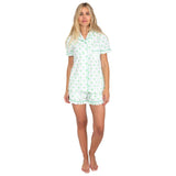 Women's Green Palm Tree Short PJ Set