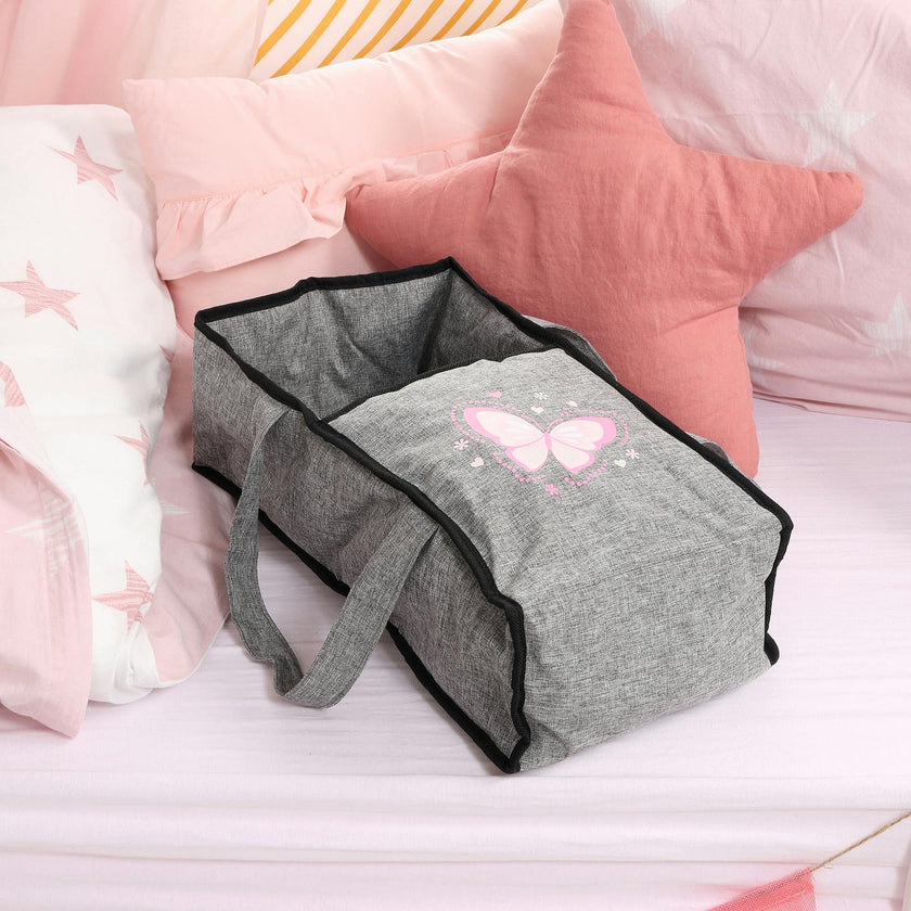 Bayer Design Dolls: Pram City Star - Grey, Pink, Butterfly