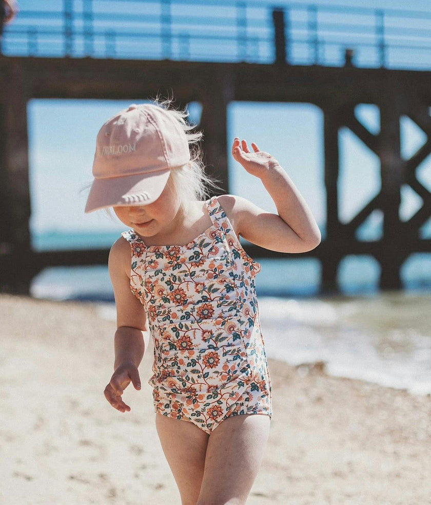 Vintage Girls 1 Piece Swimsuit | UPF + Recycled - In Bloom