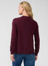 Polo Collar Knit Maternity Nursing Sweater