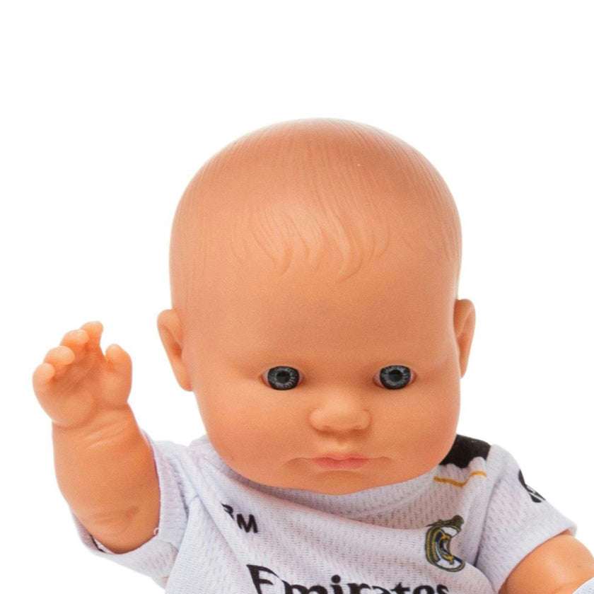 Baby Girl Doll 8 1/4 inch with Real Madrid Soccer Jersey