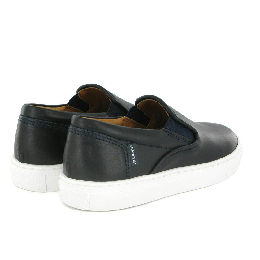 Slip On Sneaker in Smooth Leather, Dark blue
